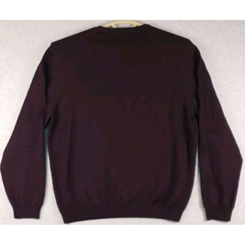 Brooks Brothers 346 Mens V Neck Merino Wool Sweater XL Maroon - Picture 4 of 6